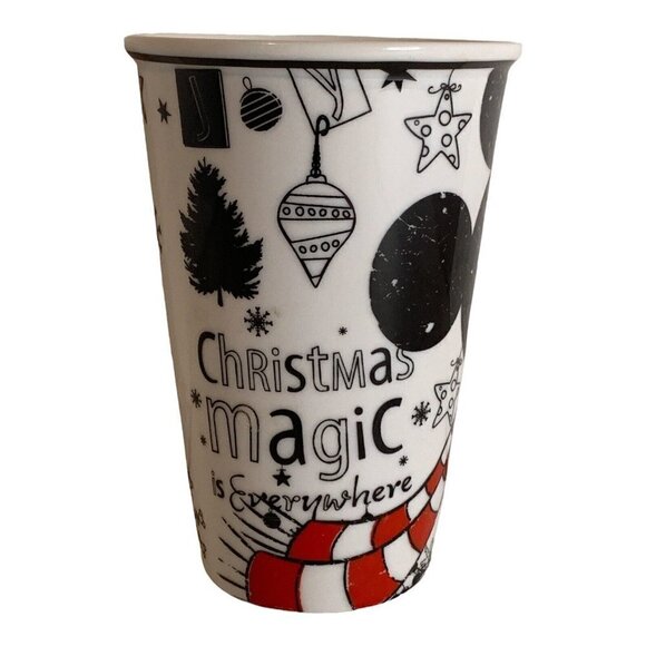 Disney Mickey Mouse Mug Cup Tumbler Christmas Magic is Everywhere - Picture 2 of 13